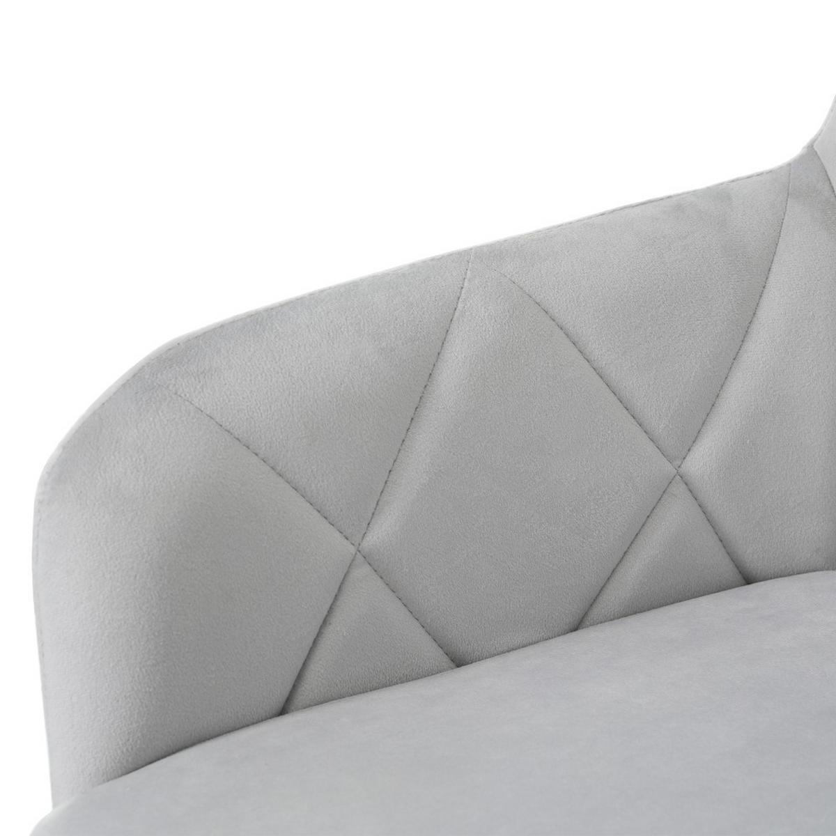 STUHL SET 2 Stück 360° Drehbarer mit Rautenmuster in Grau - Grau, Textil (54/85/60cm) - KOMHTOM