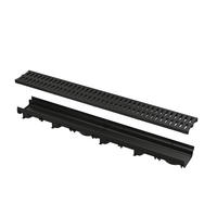 ENTWÄSSERUNGSRINNE 60 mm mit Kunststoffrand und Rost aus Kunststoff C-Profil A15 - Schwarz, Metall (6/13.7/101cm) - Alcadrain