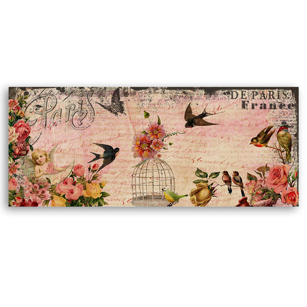 WANDBILD karte aus paris - Beige, Textil (90/30cm) - Feeby