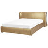 WASSERBETT 160/200cm Gold Paris - Goldfarben, Leder (160/200cm) - Beliani