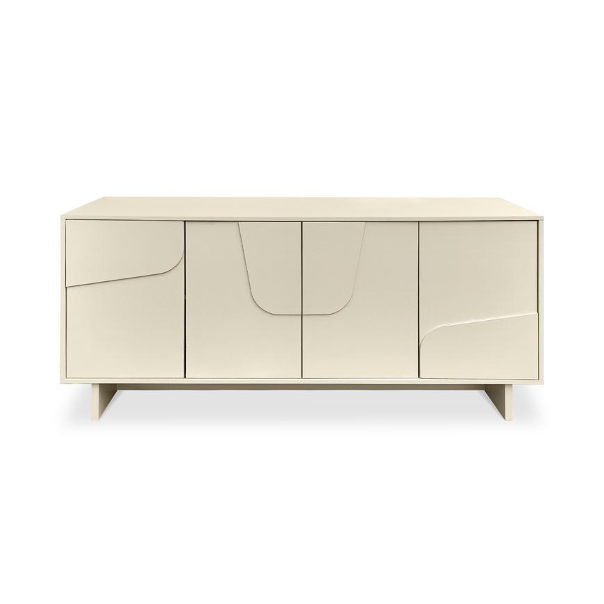 SIDEBOARD FLORA beige, 160 cm, 4 Türen, Melaminbeschichtung - Beige, Metall (160/78/40cm) - Sicaan