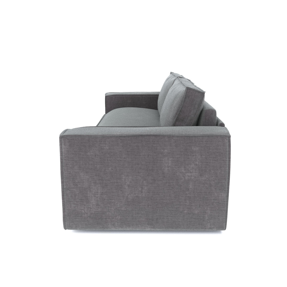 SCHLAFSOFA GERADE Samt Grau 216cm - Grau, Textil (216/90/100cm) - Sia Home