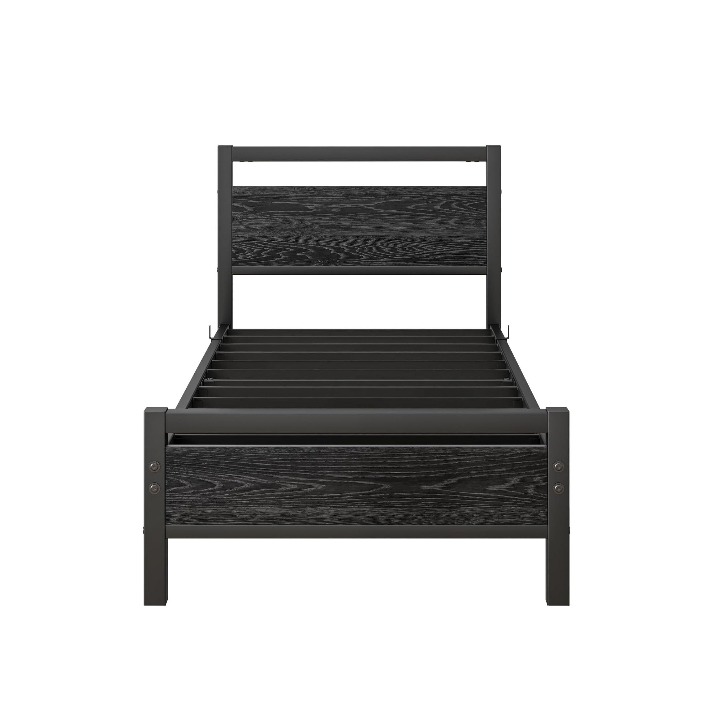 METALLBETT 90/200 cm DE-33024 mit Lattenrost und Stauraum Schwarz - Schwarz, Metall (90/200cm) - ComfortXL