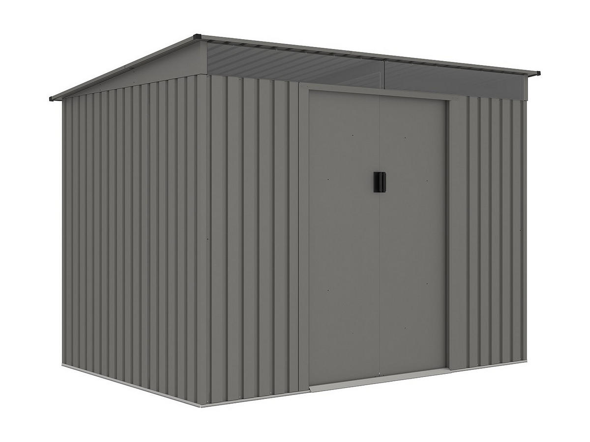 SCHREBERGARTENHAUS - 251 cm x 171 cm - metall - grau Folco - Grau, Metall (251/191/171cm) - Vente-Unique