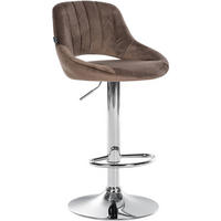 BARHOCKER Milos Samt chrom braun - Chromfarben/Braun, Textil/Metall (47/106/48cm) - TPFLiving