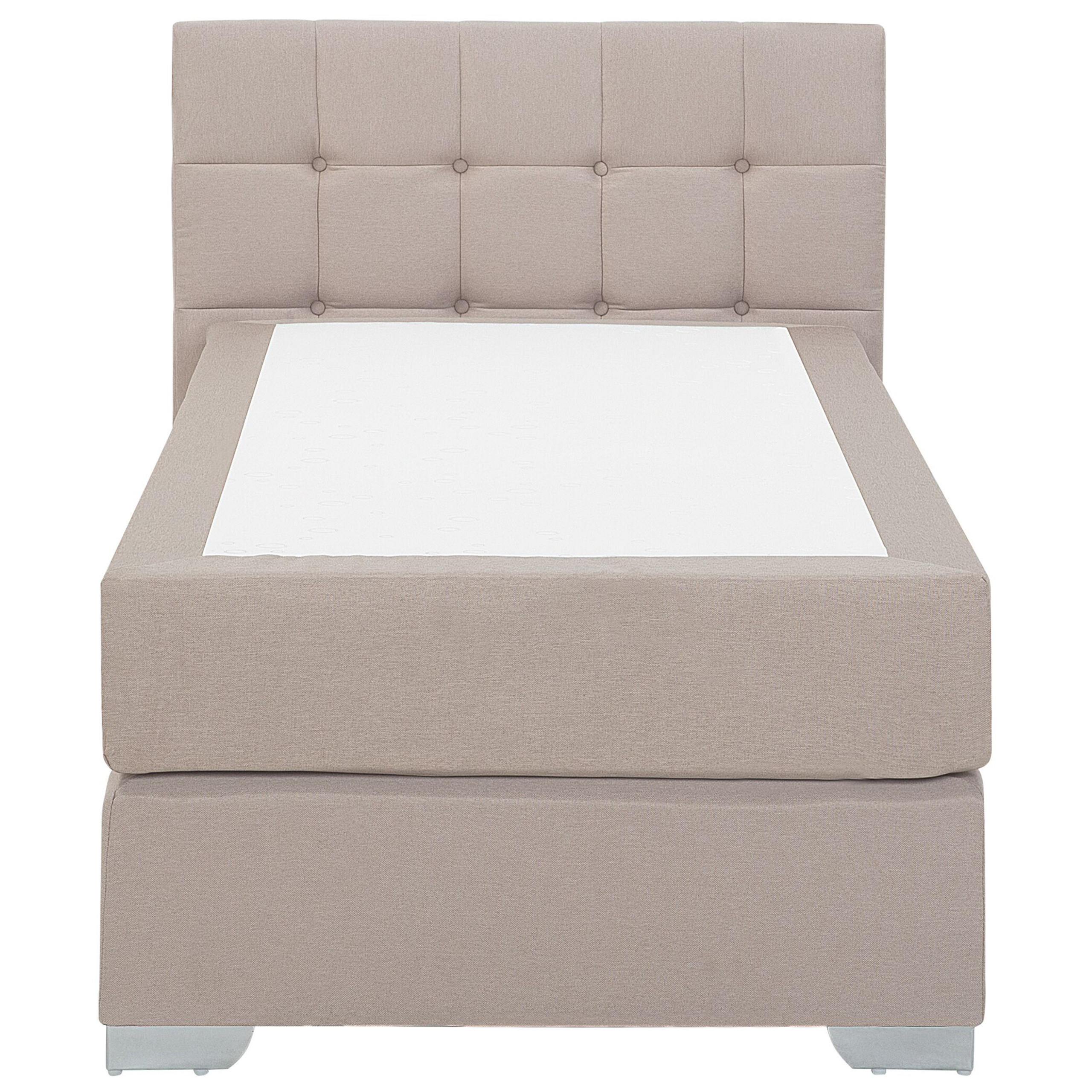 BOXSPRINGBETT 90/200cm Sandbeige Admiral - Beige, Textil (90/200cm) - Beliani