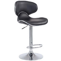 BARHOCKER Lederlook schwarz - Chromfarben/Schwarz, Textil/Metall (46/88/49cm) - CLP