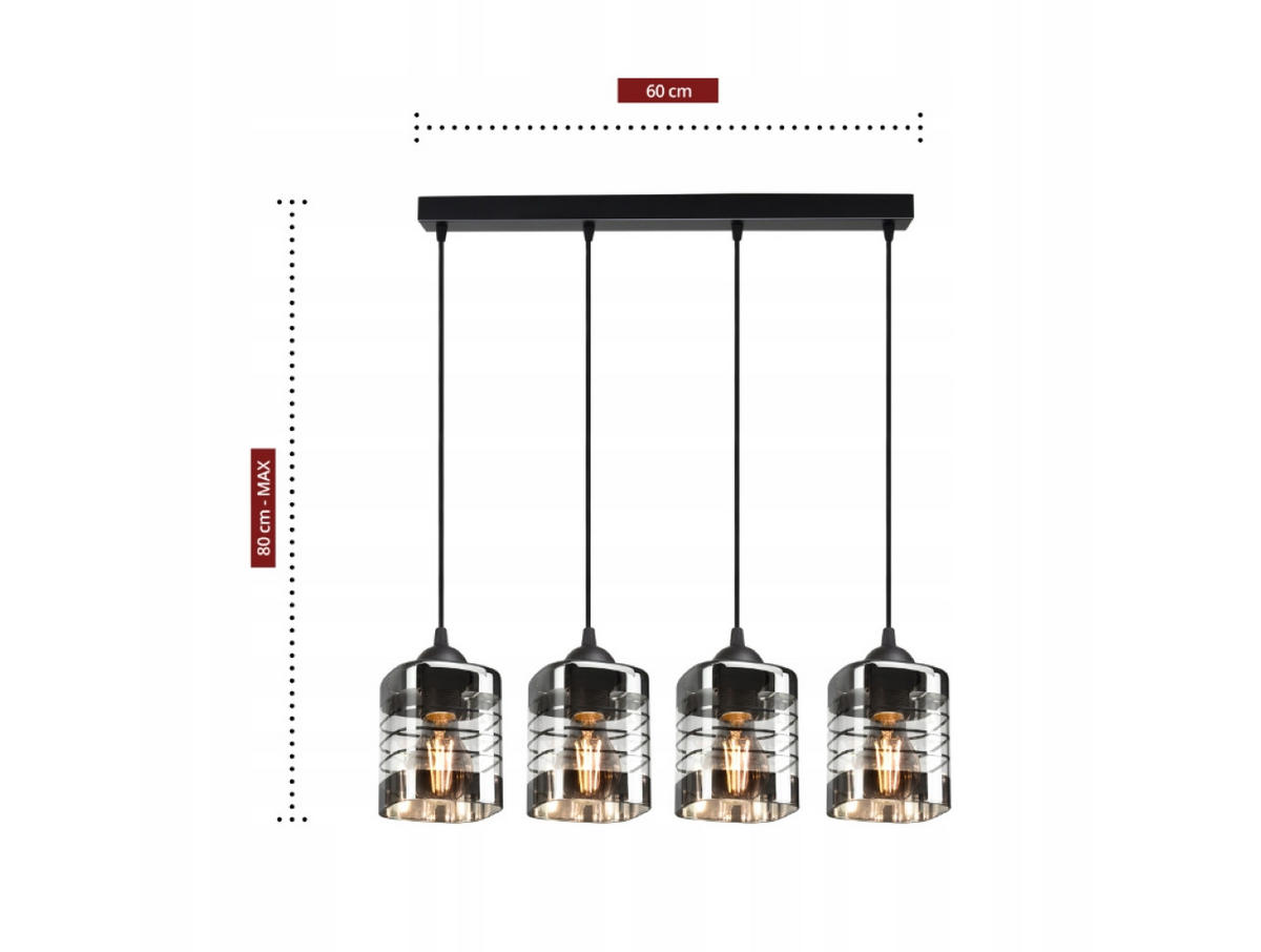 PENDELLEUCHTE TRAGLAS - Transparent/Schwarz, Glas/Metall (10/65/80cm) - kiki design