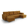 ECKSOFA SKANDI U Itaka 33 mit Schlaffunktion - Goldfarben, Textil (300/88/145cm) - Bedante