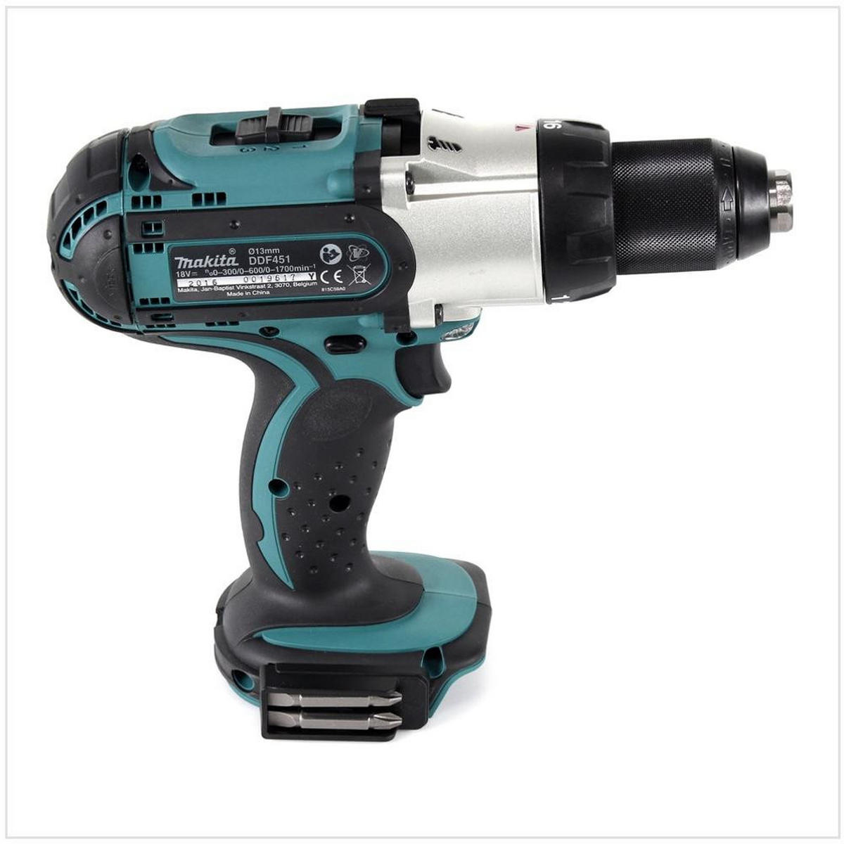 MAKITA DDF 451 Z 18 V Li-Ion Akku Bohrschrauber Solo - ohne Zubehör, ohne Akku, ohne Ladegerät - Multicolor, Kunststoff (24/78/8cm) - Makita
