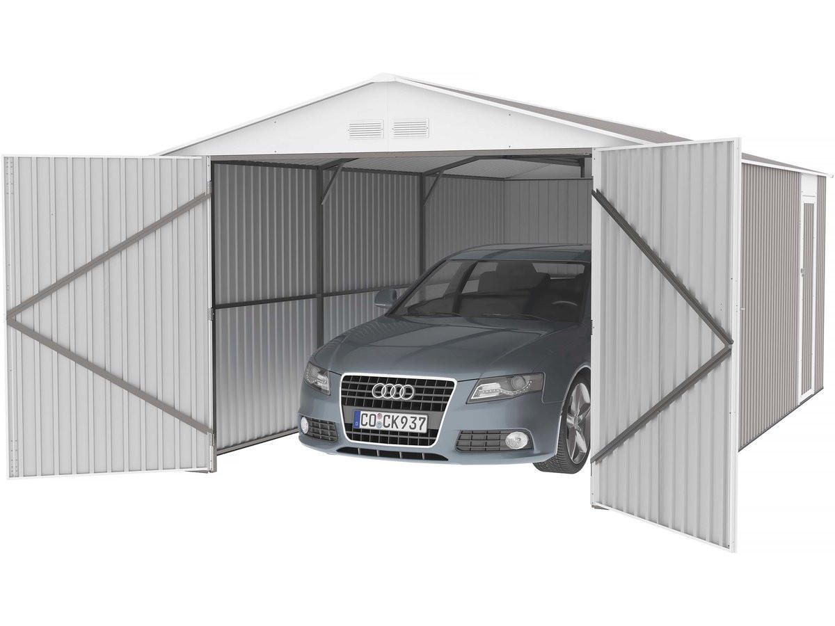 METALL-GARAGE PVC nevada - Hellgrau, Metall (310/235/570cm) - Habitat Garten