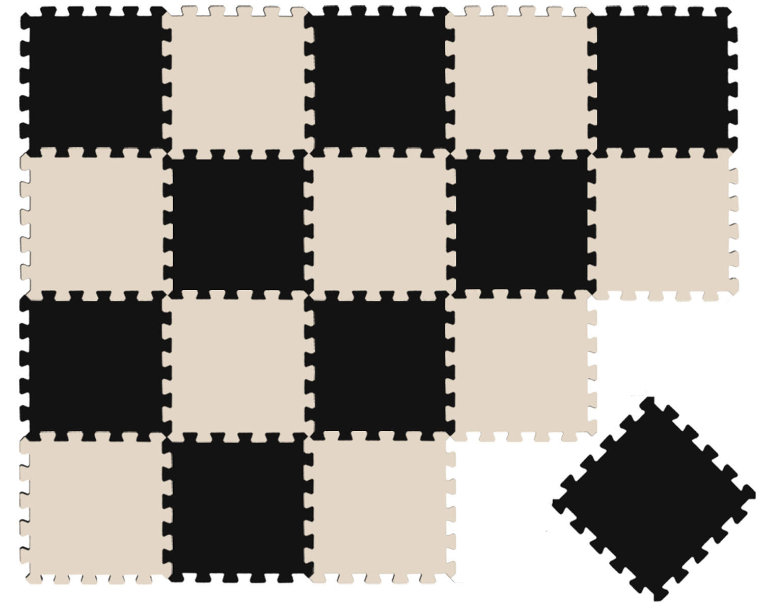 SPIELMATTE ab Null - 180/90/1 cm Puzzlematte Beige - Multicolor, Kunststoff (30/30cm) - Littletom