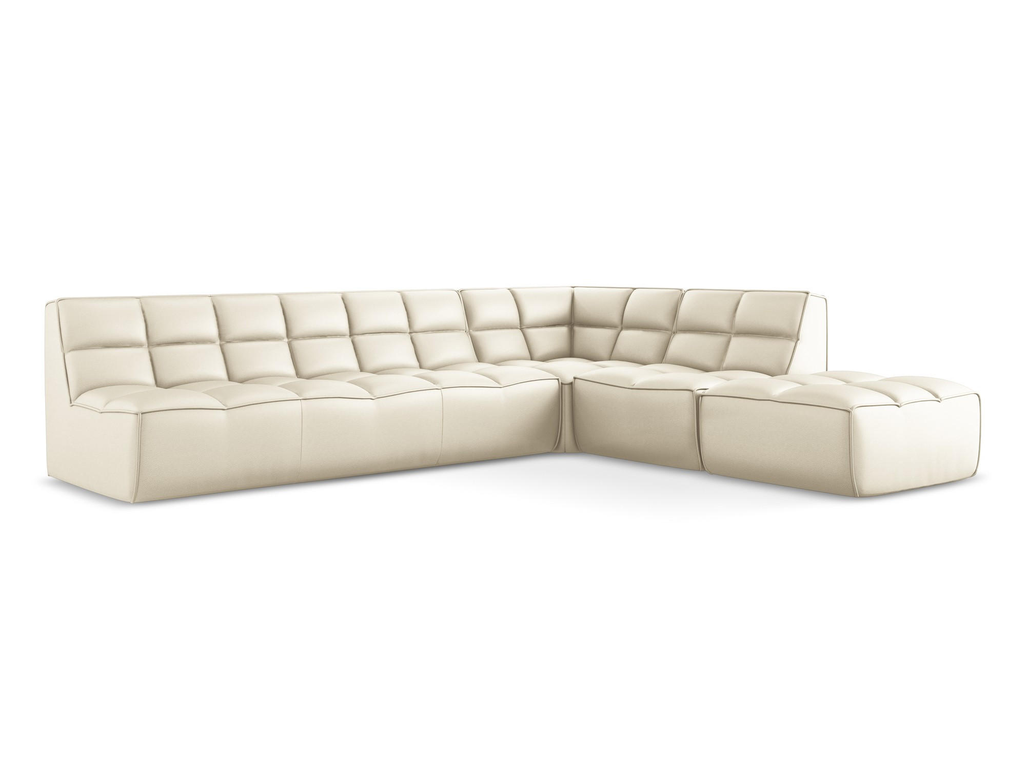 ECKSOFA Beidseitig Kunstleder Beige - Beige/Creme, Leder/Kunststoff (308/258cm) - Makamii
