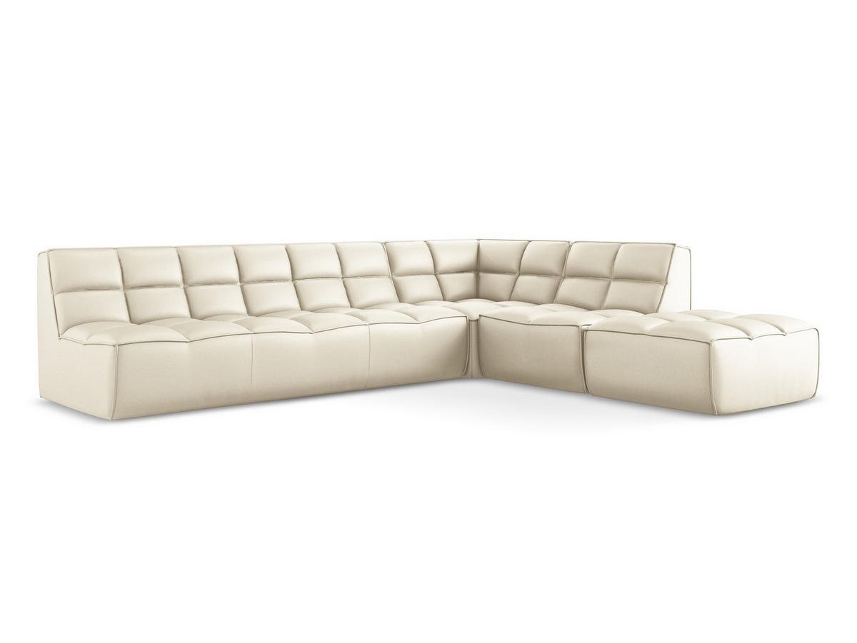 ECKSOFA Beidseitig Kunstleder Beige - Beige/Creme, Leder/Kunststoff (308/258cm) - Makamii