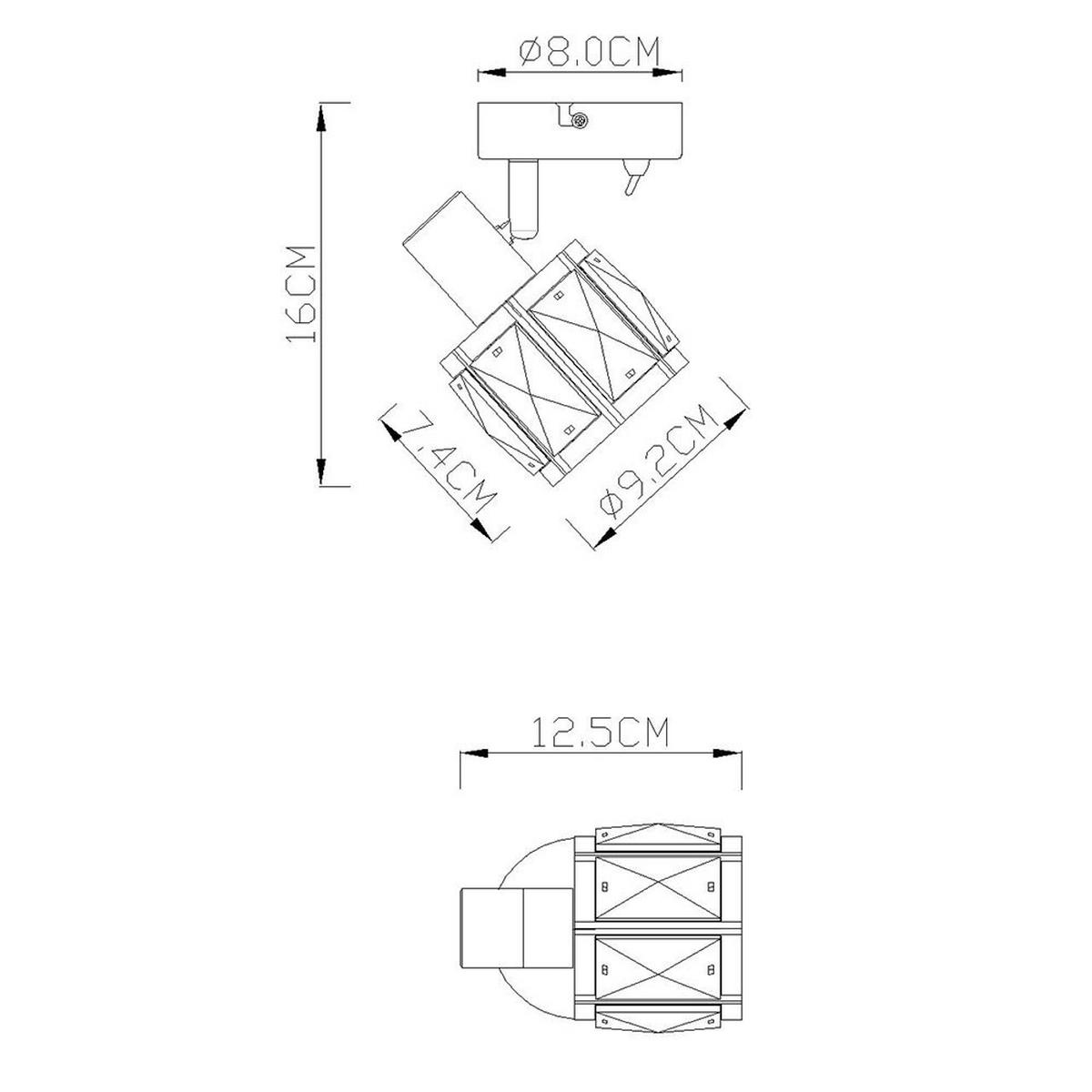 WANDLEUCHTE KRIS Silber Kristalloptik - Silberfarben, Glas (9.2/12.5/16cm) - Globo Lighting