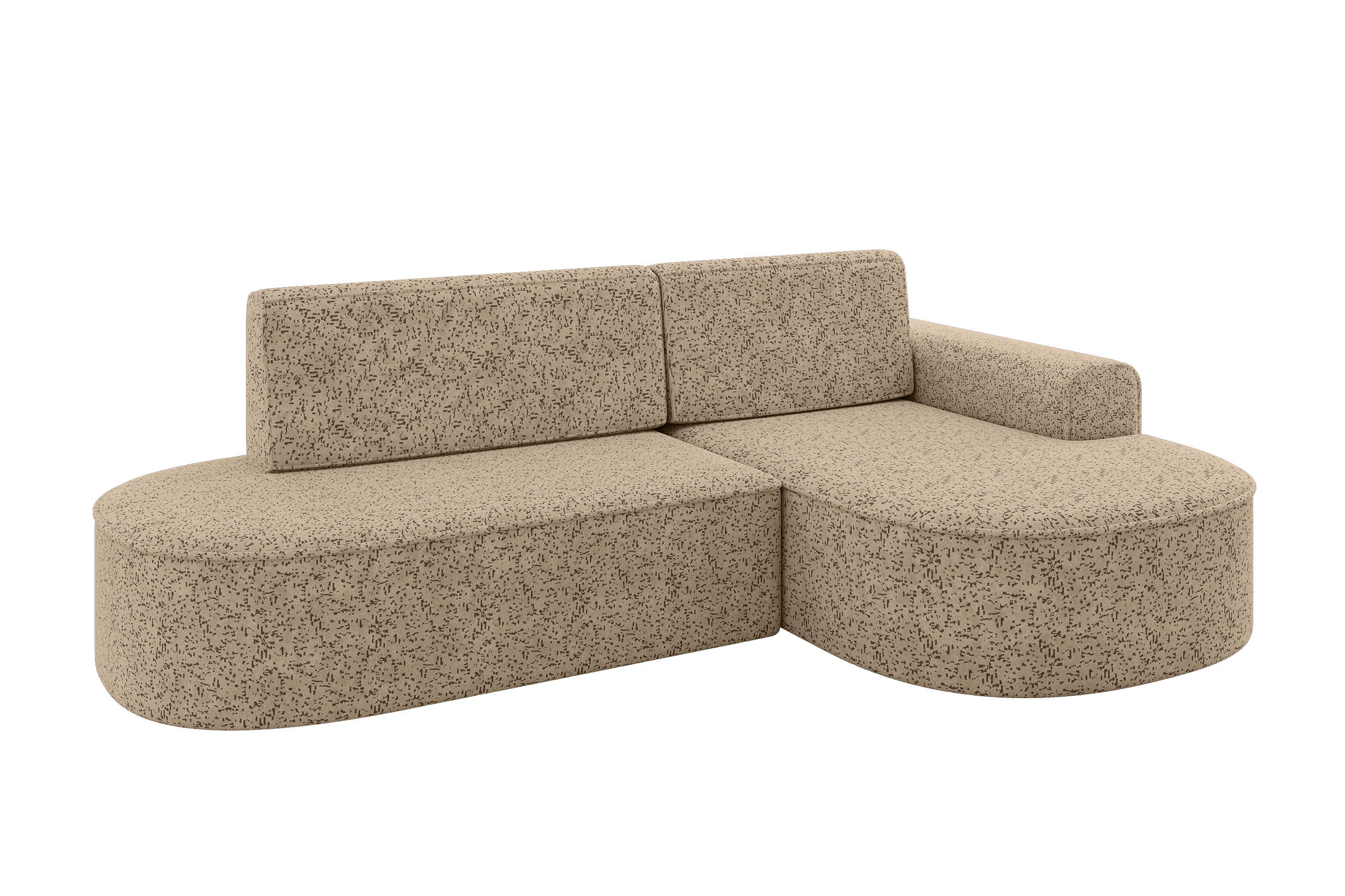 ECKSOFA mit Schlaffunktion und Bettkasten Ottomane Rechts MARI-L1-S - 283x167x85 cm Braun Tissu - Schwarz/Braun, Holzwerkstoff/Kunststoff (167/283cm) - ALTDECOR