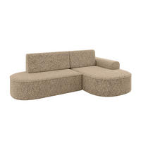 ECKSOFA mit Schlaffunktion und Bettkasten Ottomane Rechts MARI-L1-S - 283x167x85 cm Braun Tissu - Schwarz/Braun, Holzwerkstoff/Kunststoff (167/283cm) - ALTDECOR