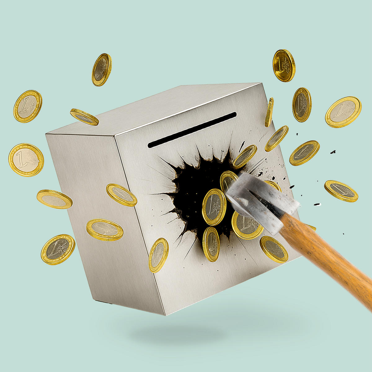 KASIČKA - strieborná, kov (15/15/15cm) - Relaxdays