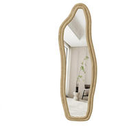 STEHSPIEGEL 45x140cm Samtrahmen Beige, Freistehend & Wandmontage - Gelb, Glas (3/140/45cm) - SHOPENTRA