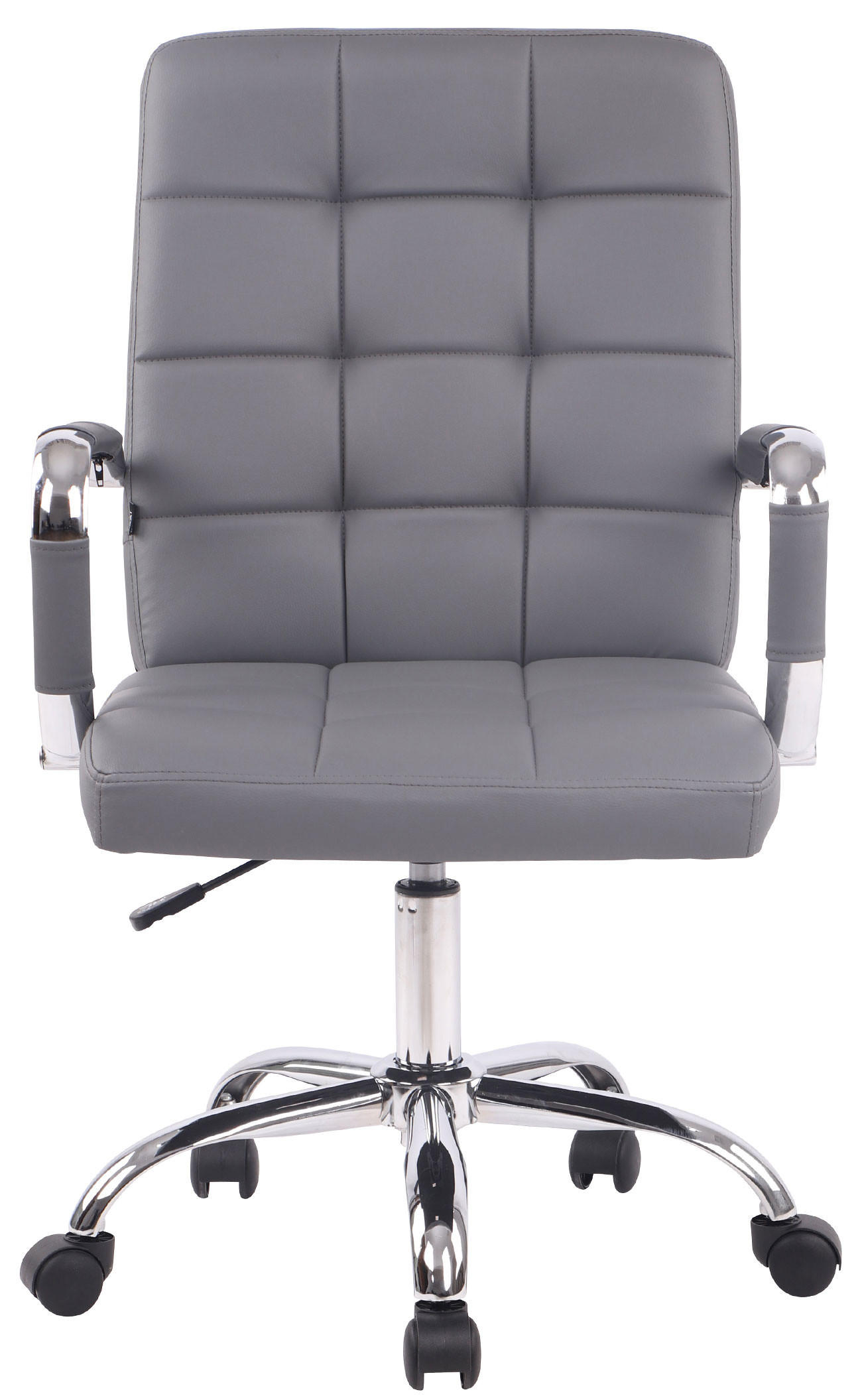 DREHSTUHL Lederlook Grau - Grau, Textil/Metall (59/91/63cm) - CLP