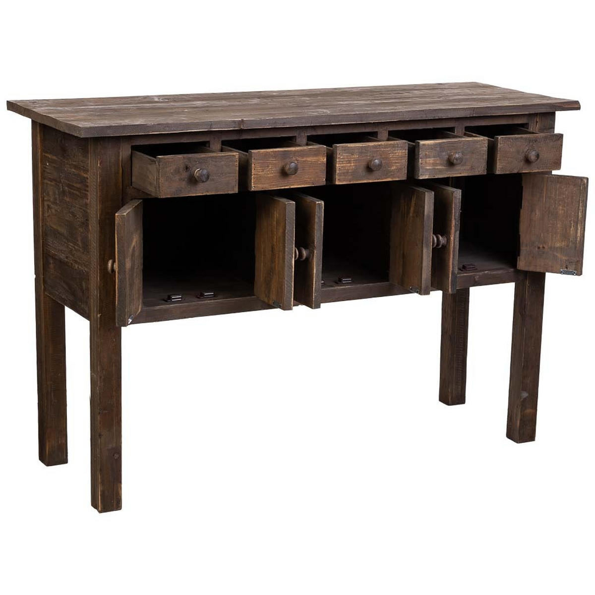 SIDEBOARD mit 5 Schubladen und 6 Türen 120x43x80 cm Braun - Braun, Holz (120/80/43cm) - Wanderlust