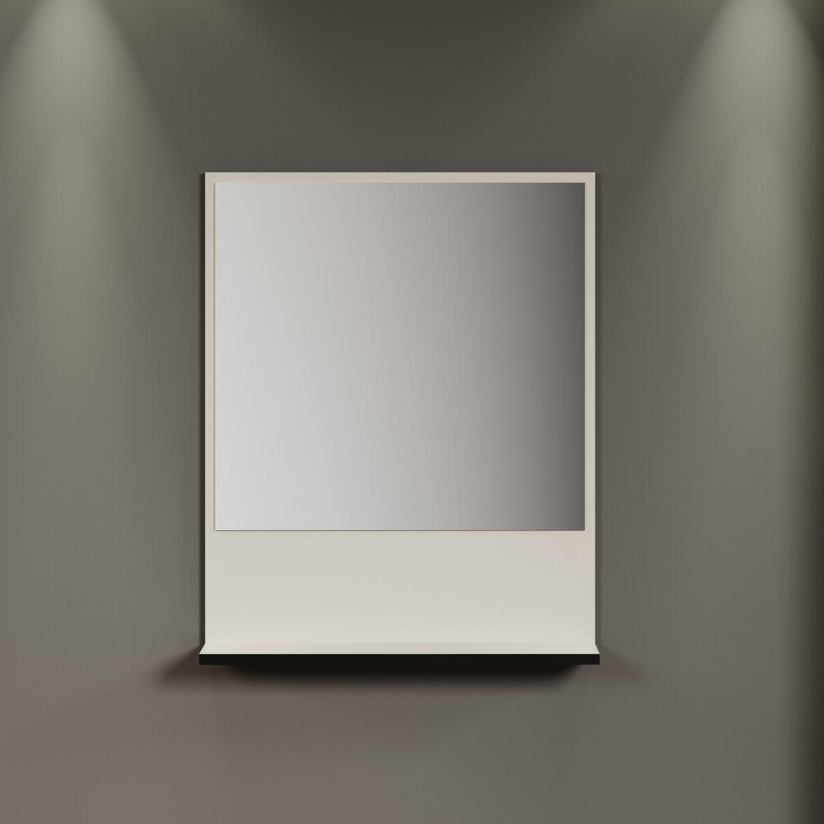 WANDSPIEGEL mit 1 ablage - purebliss 60/14/74 cm - Hellgrau, Holzwerkstoff (60/74/14cm) - Trendteam