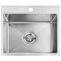 EDELSTAHLSPÜLE Rea Leo 50 Brush Nickel ohne Küchenarmatur - Nickelfarben, Metall (45/19/45cm) - REA
