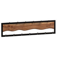WANDGARDEROBE Akazie Massivholz Metall Modern 80x20x8 cm mit Wellenmuster - Akaziefarben, Holz (80/22/8cm) - KADIMA DESIGN