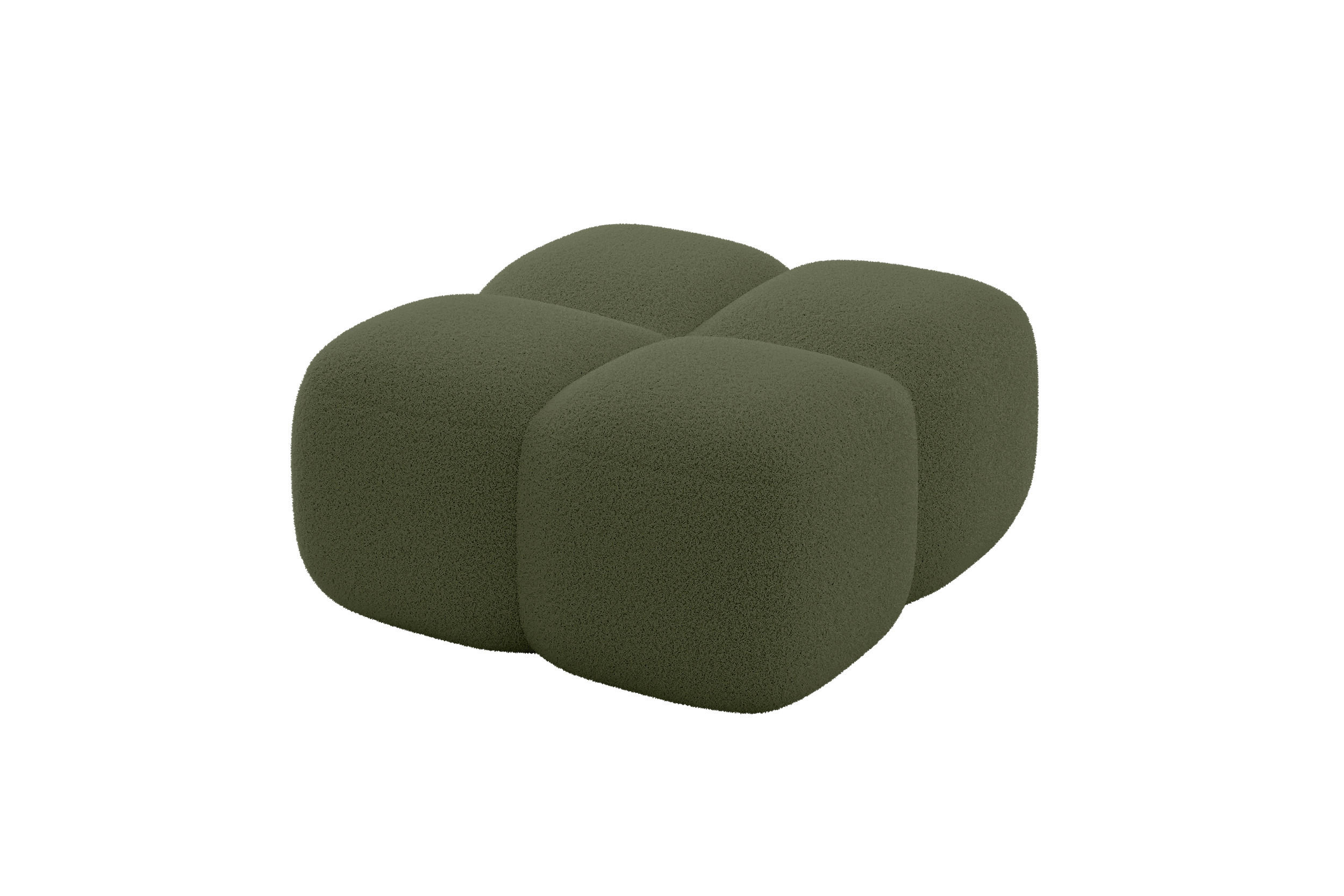 POUF Miko-Puf 90x90x45 cm Grün Bouclé Modular Sitzhocker - Smaragdgrün/Schwarz, Holzwerkstoff/Kunststoff (90/43/90cm) - ALTDECOR