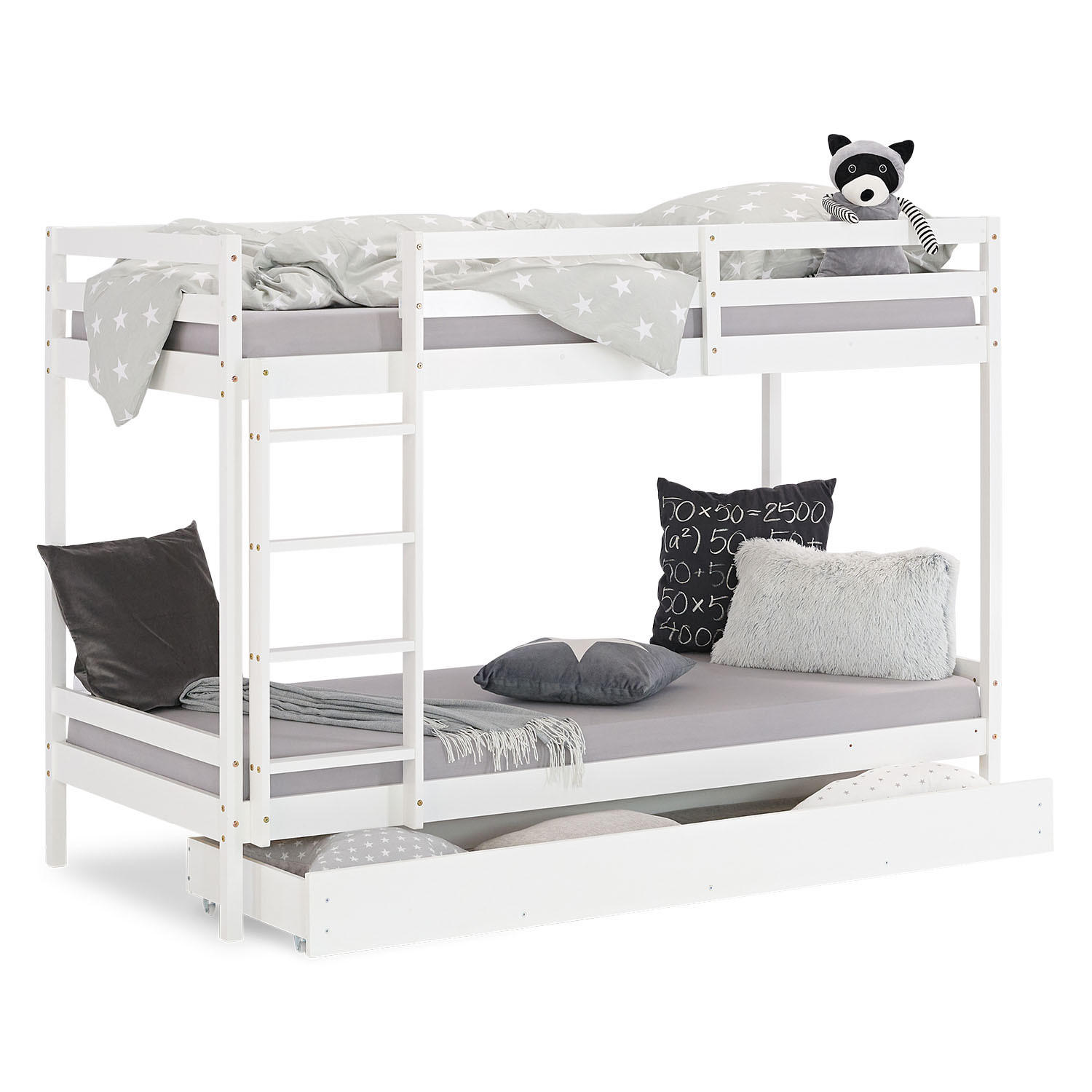 Homestyle4u Etagenbett Weiß 90x200 cm