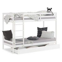 ETAGENBETT Hochbett mit Stauraum 90/200 cm Weiß - Weiß, Holz - Homestyle4u