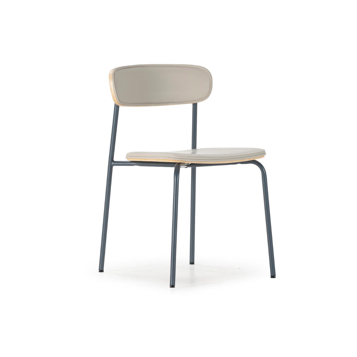 STÜHLE 2er-Set aus Kunstleder mit Metallbeinen 45,5/78/52 cm - Beige, Metall (45.5/78/15cm) - Calicosy