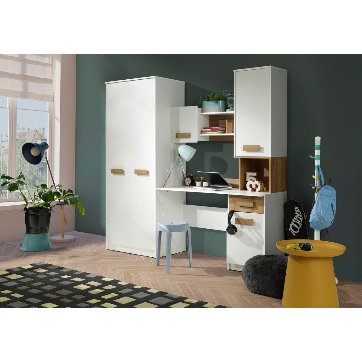 SCHREIBTISCH SCHÜLERSCHREIBTISCH GRANT G11/B WEIß 125/75,5/52,5 - Weiß, Holzwerkstoff (76/125/53cm) - Marmex Möbel