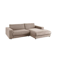 ECKSOFA MADELINE Taupe Cord - Taupe/Schwarz, Kunststoff/Textil (270/190cm) - KAWOLA
