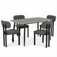 ESSGRUPPE MORA/FRANCA 5er Set schwarz, dunkelgrau - Schwarz, Metall - IDIMEX