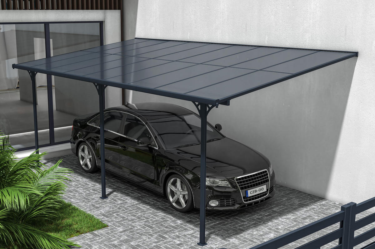 PERGOLA / CARPORT Kleo Grau 5,5m x 3m - Grau, Metall (556/270/300cm) - Cazeboo