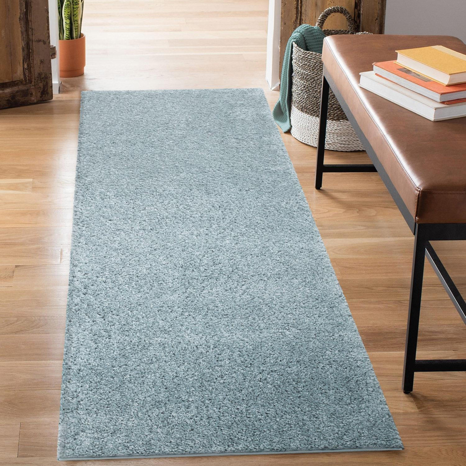 HOCHFLOR-TEPPICH City Shaggy 500 Türkis 80x300 cm - Türkis, Textil (80/300cm) - carpet city