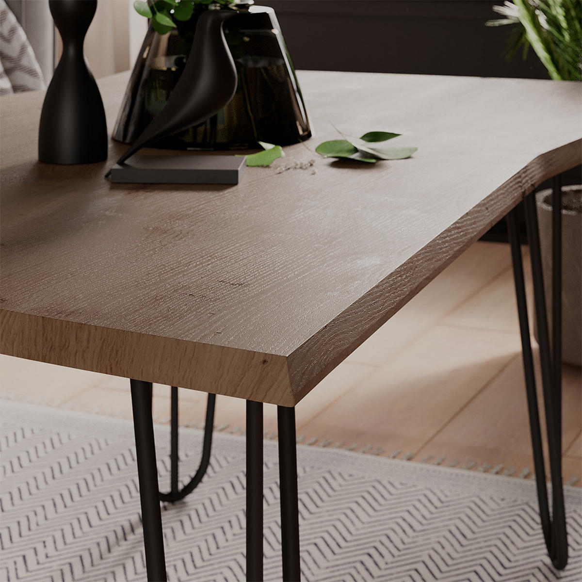 COUCHTISCH Yan Artisan 100 x 60 cm - Hellgrau, Holzwerkstoff (60/100/40cm) - Vicco