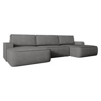 WOHNLANDSCHAFT Mono U - Schwarz/Grau, Holz/Kunststoff (364/87/168cm) - MIRJAN24