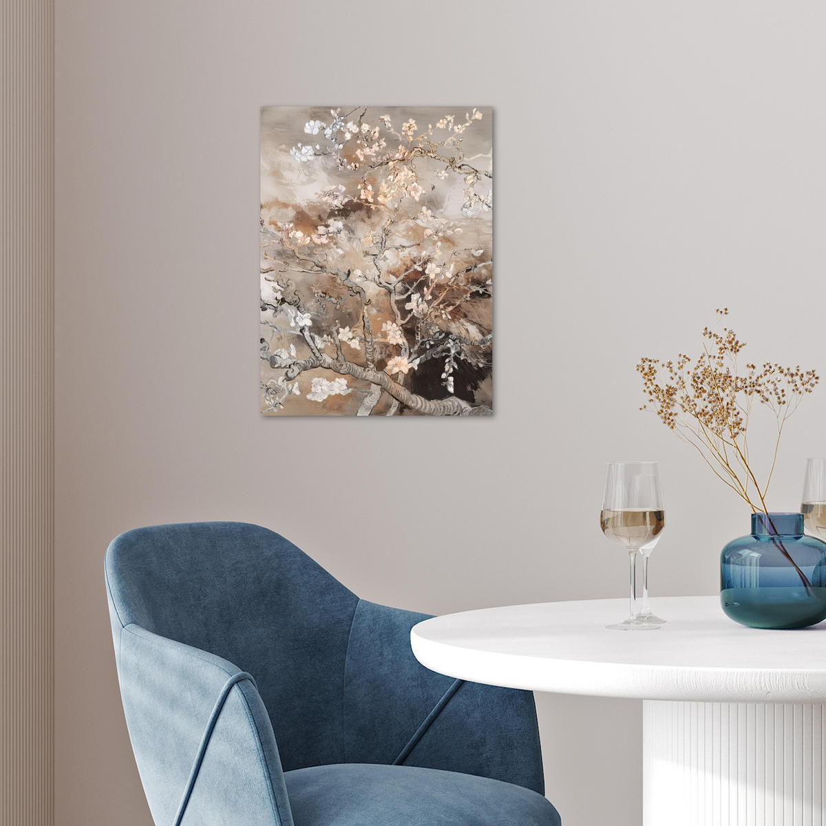 PLAKÁT Mandlový květ - Umění - Van Gogh - Béžová - Abstraktní 30x40 cm - hnědá, papír (30/40/0.1cm) - MuchoWow