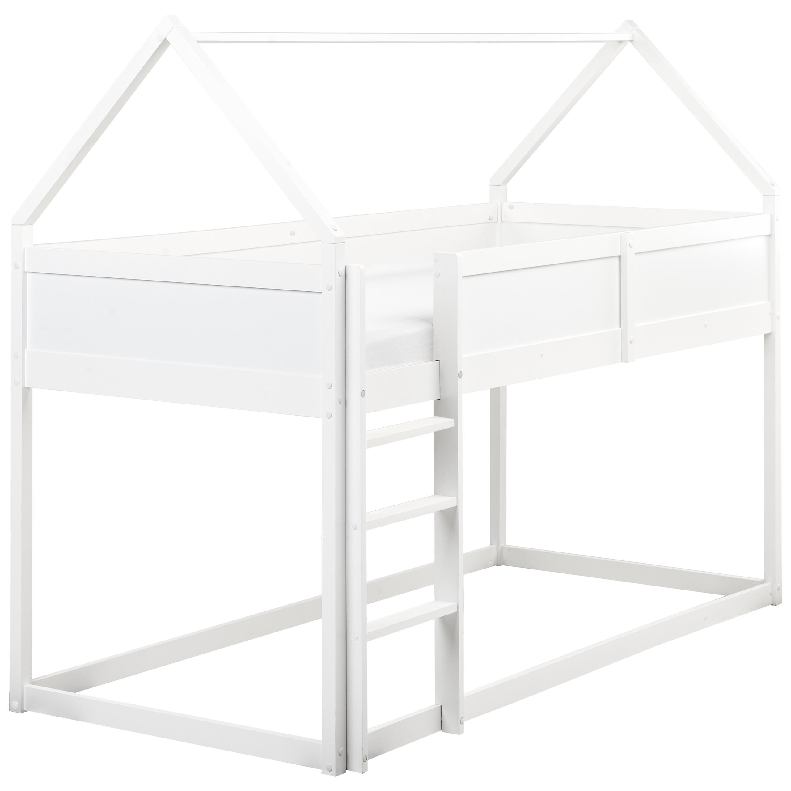 POLVISOKA POSTELJA 90x200 cm bela Dienne - bela, les (90/200cm) - Beliani