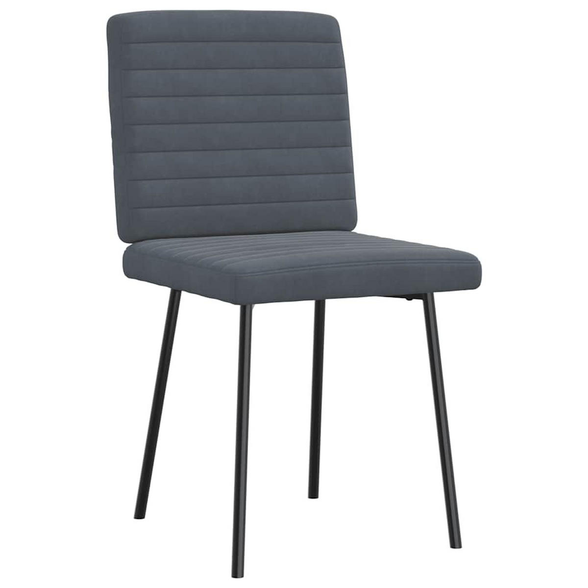 ESSZIMMERSTÜHLE 2 Stk. Dunkelgrau Samt 45*54*83cm - Dunkelgrau, Metall (45/83/54cm) - ZMH