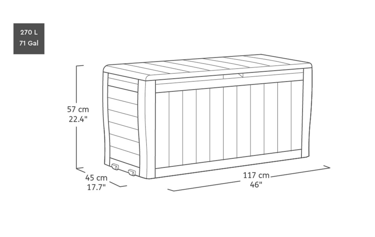 AUFBEWAHRUNGSBOX Marvel Plus - Anthrazit, Kunststoff (44.7/57/116.7cm) - Keter