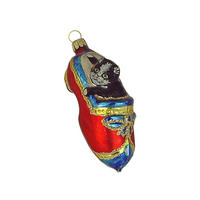 CHRISTBAUMSCHMUCK Katze im Schuh schwarz blau gold 9 cm - Multicolor, Metall (0.1/9/0.1cm)