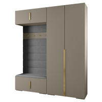 GARDEROBEN-SET 236,7/200/47 - Kaschmir/Goldfarben, Holz/Kunststoff (200/236.7/47cm) - Abiks Möbel