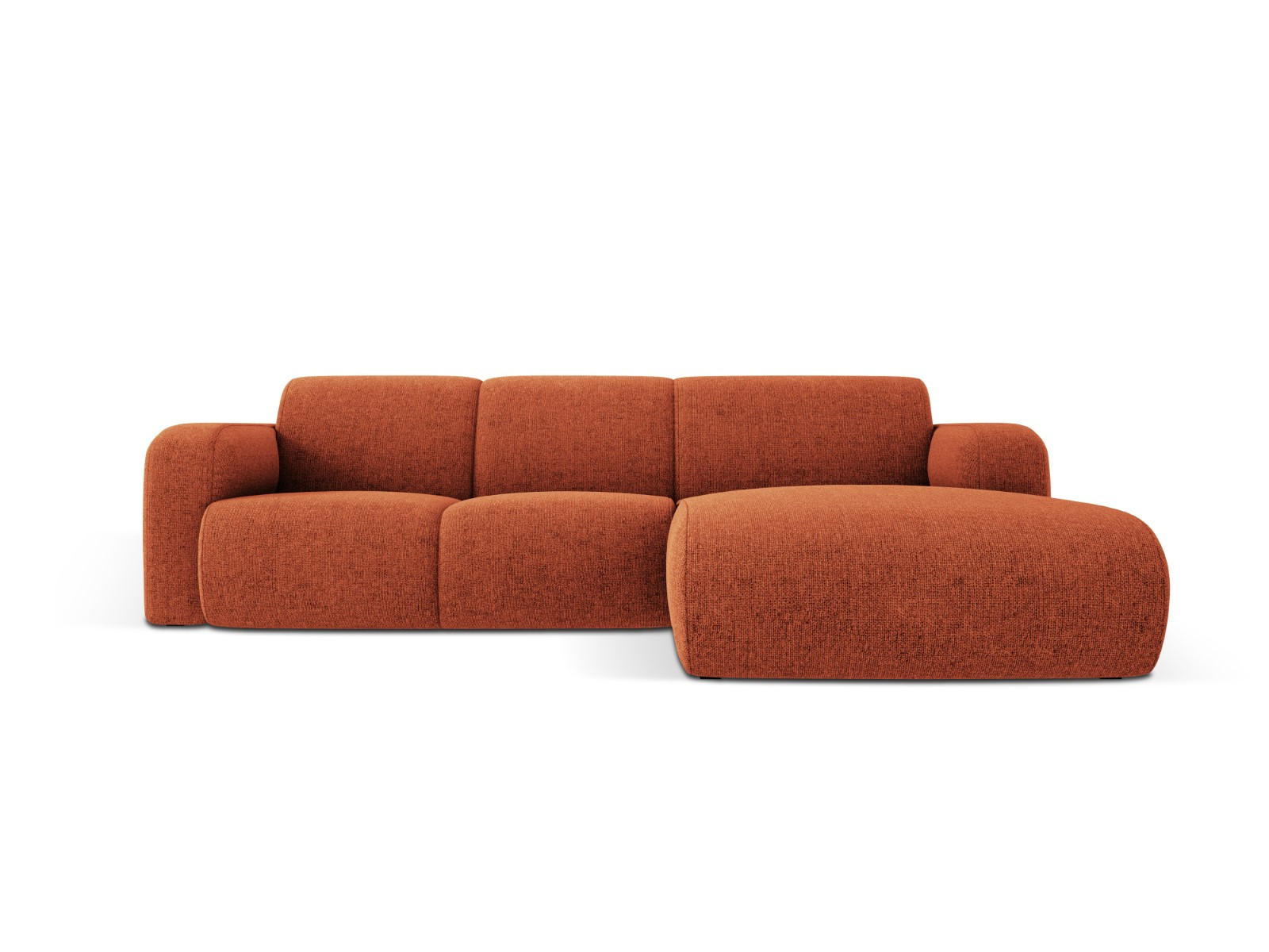 ECKSOFA rechts Molino aus Chenille-Stoff terrakotta 4 Sitzplätze - Terra cotta, Textil (170/250cm) - Micadoni