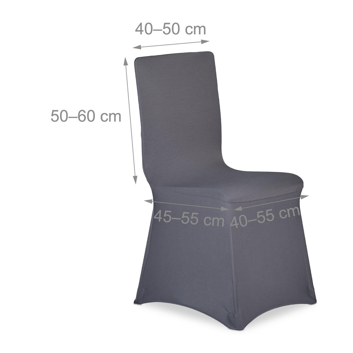 4XSTUHLHUSSEN - Anthrazit, Kunststoff/Textil (60/57cm) - Relaxdays