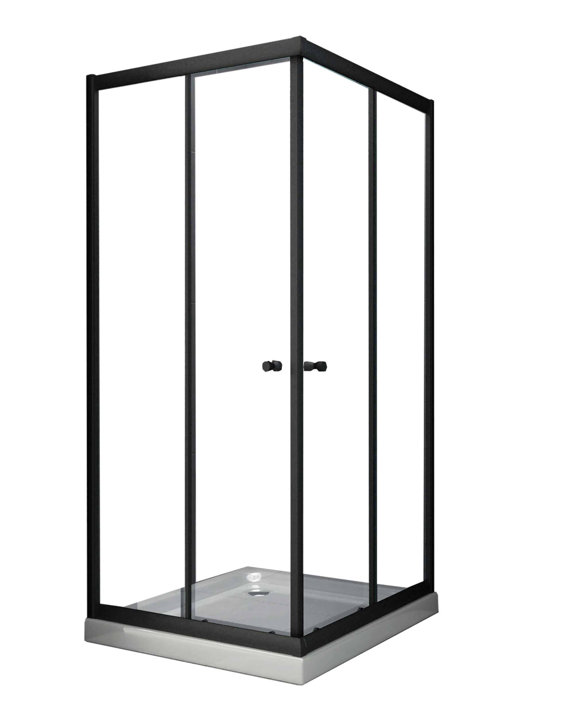 DUSCHKABINE JUNISO-Q Schwarz 90 x 90 x 190 cm 6 mm ESG - Schwarz, Glas (90/90/190cm) - Glasdeals
