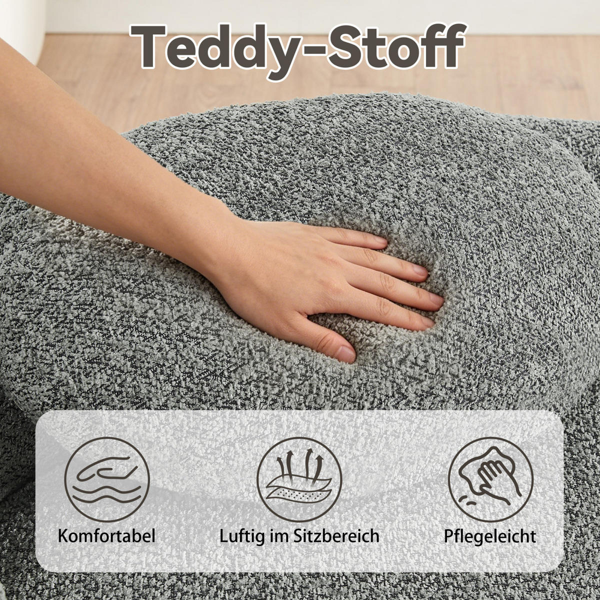 WOHNZIMMERSOFA mit Schlaffunktion und Kissen für Wohnzimmer & Schlafzimmer, Grau - Grau, Textil (67/24/38cm)