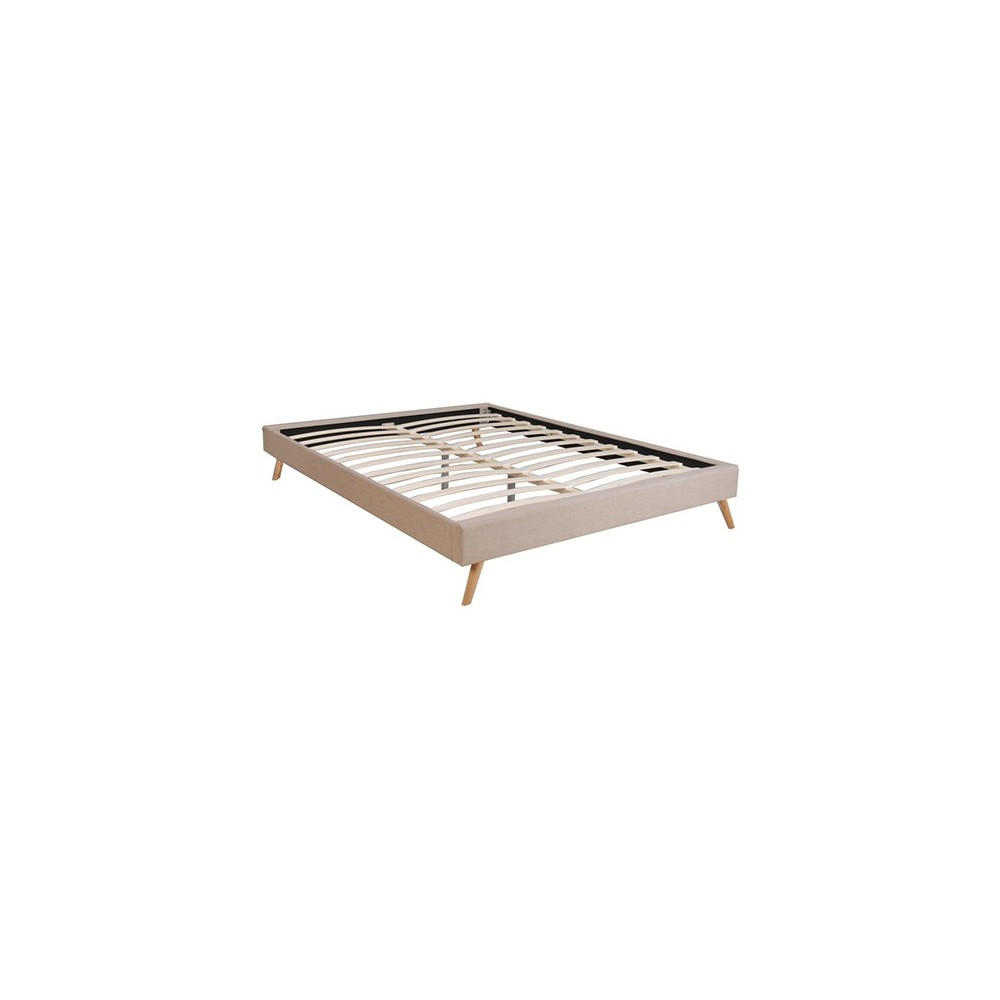 BETT BOREA / 140x190 + 1 Lattenrost / Beige - Beige, Holzwerkstoff (140/190cm) - Weber Industries